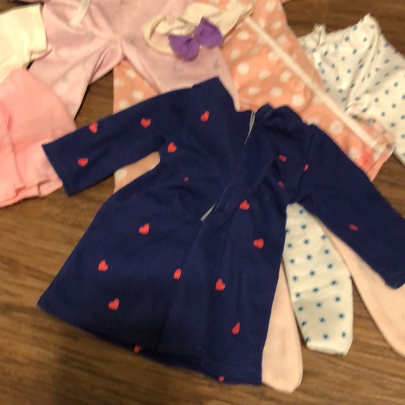 Large doll clothes bundle: nightgown, dress, tunic, cardigan, PJs, dress, tights - Picture 10 of 17
